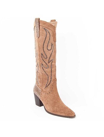 Bota De Tacón Para Mujer. Montevita Tejan