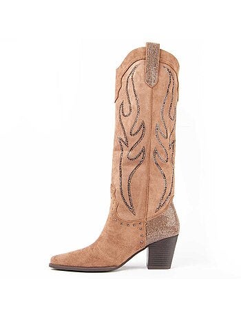 Bota De Tacón Para Mujer. Montevita Tejan