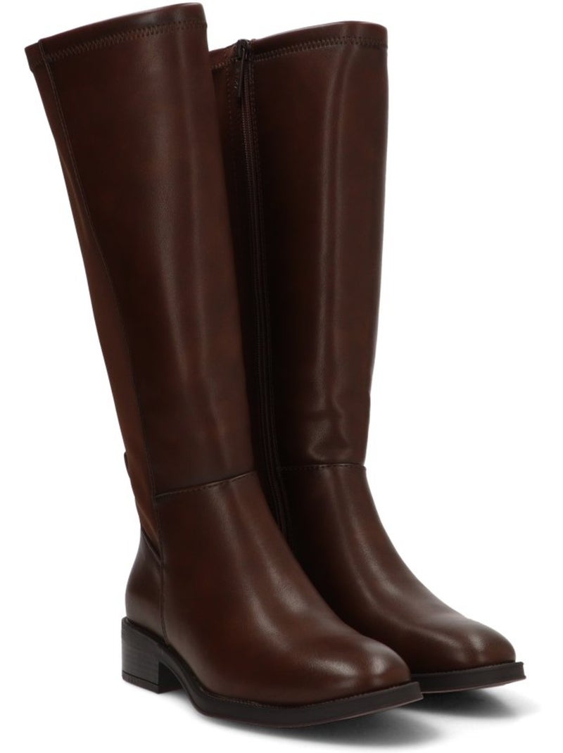 Bota diario mujer suela plana - etika Marrón capuchino - Kiabi