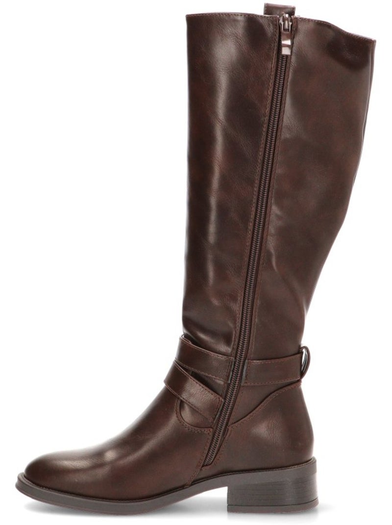Bota Diario Mujer Suela Plana - Stay Marrón chocolate - Kiabi