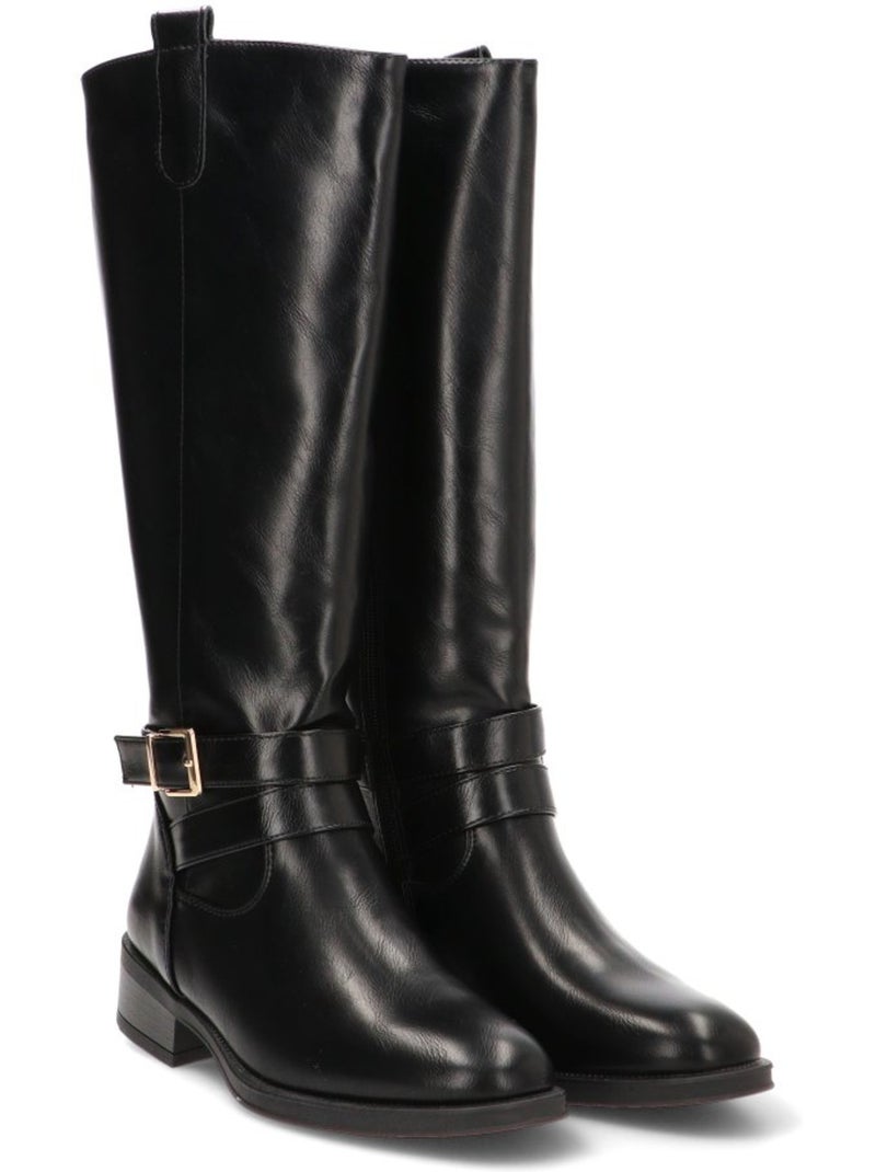 Bota Diario Mujer Suela Plana - Stay Negro - Kiabi