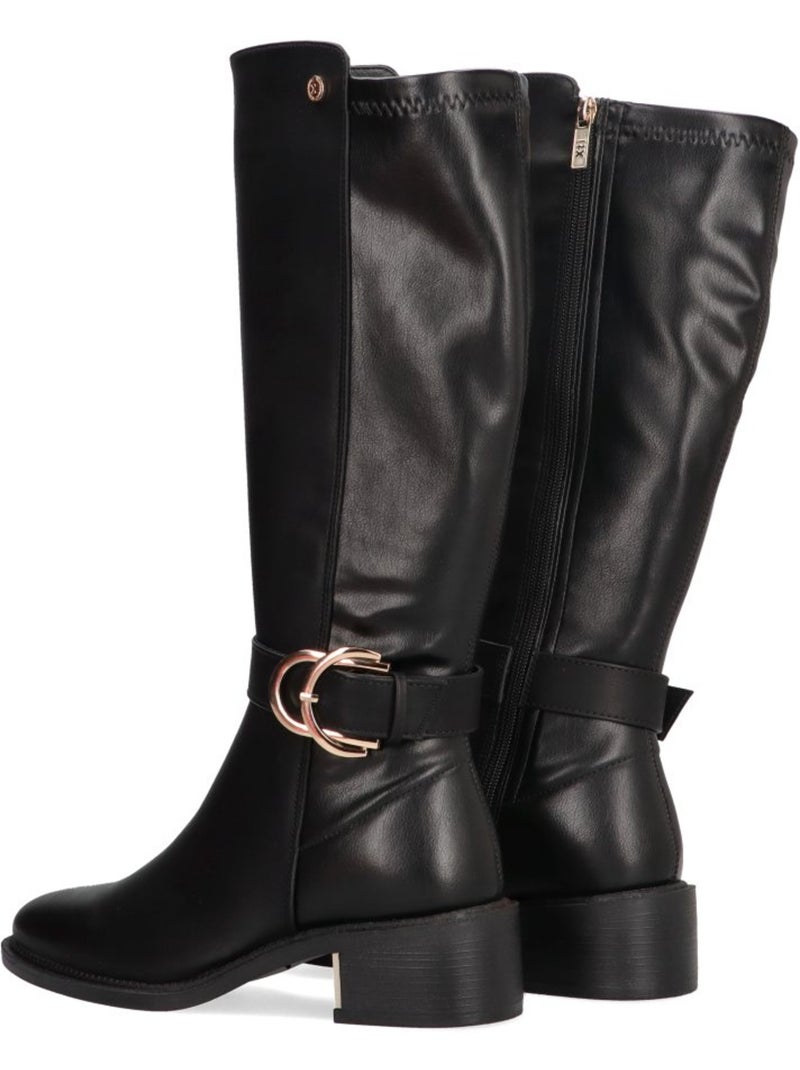 Bota Diario Mujer Suela Plana - Xti Negro - Kiabi