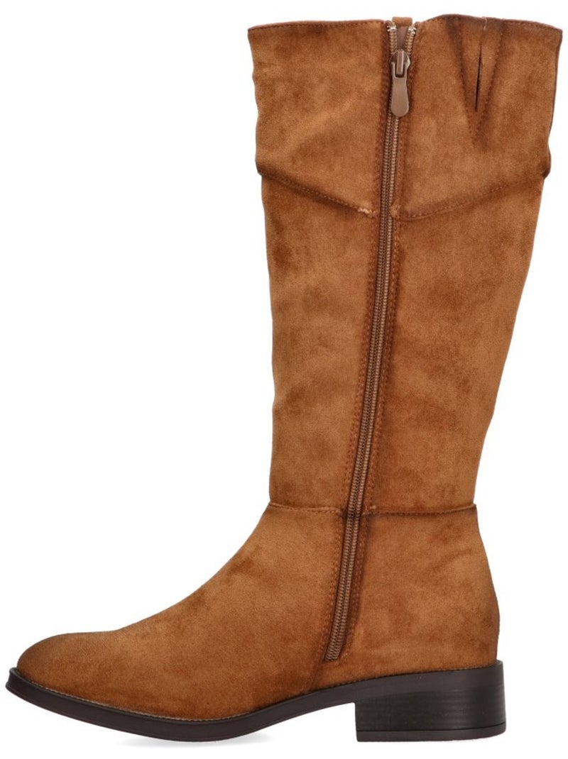 Bota Diario Mujer Tacón Medio - Etika Camel - Kiabi