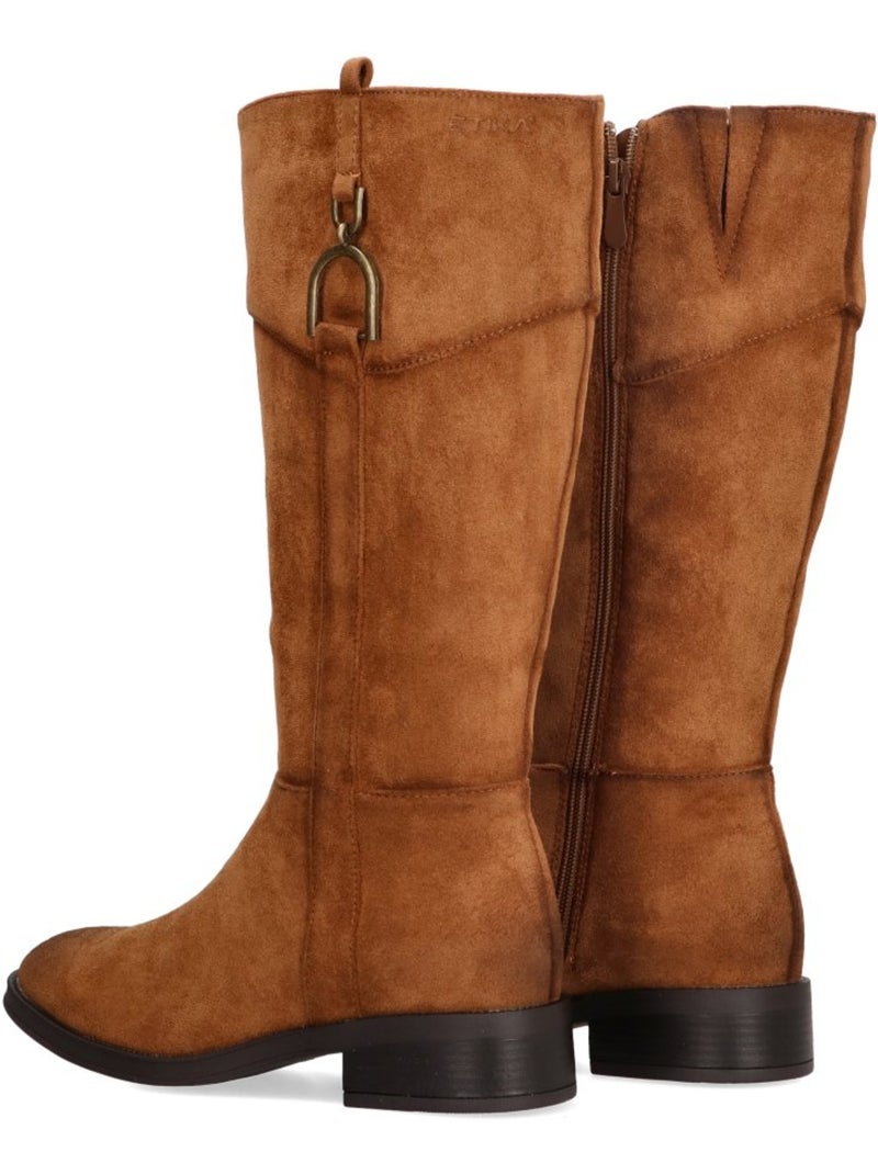 Bota Diario Mujer Tacón Medio - Etika Camel - Kiabi