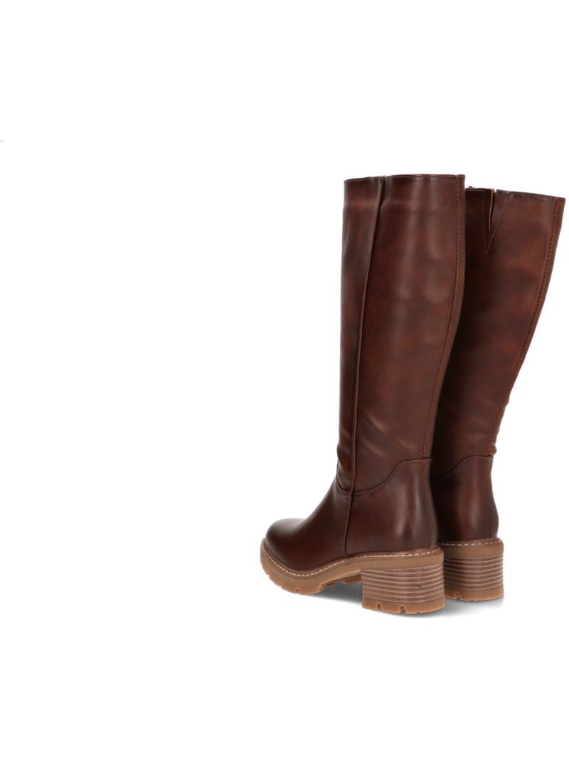 Bota Diario Mujer Tacón Medio - Stay Marrón - Kiabi