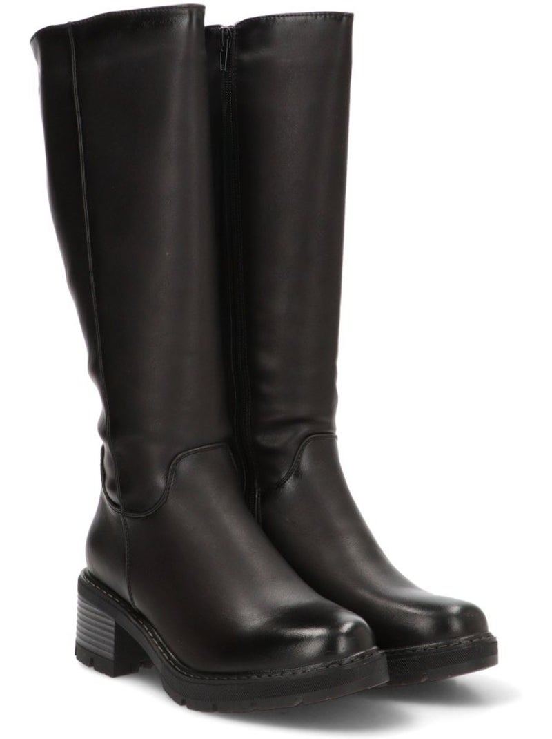 Bota Diario Mujer Tacón Medio - Stay Negro - Kiabi