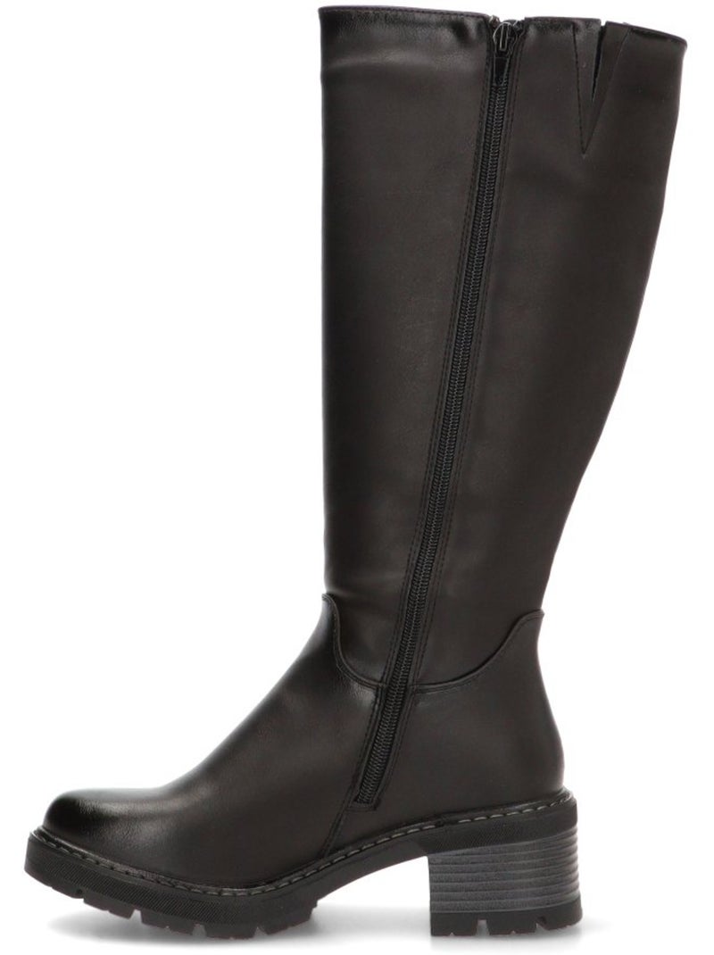 Bota Diario Mujer Tacón Medio - Stay Negro - Kiabi