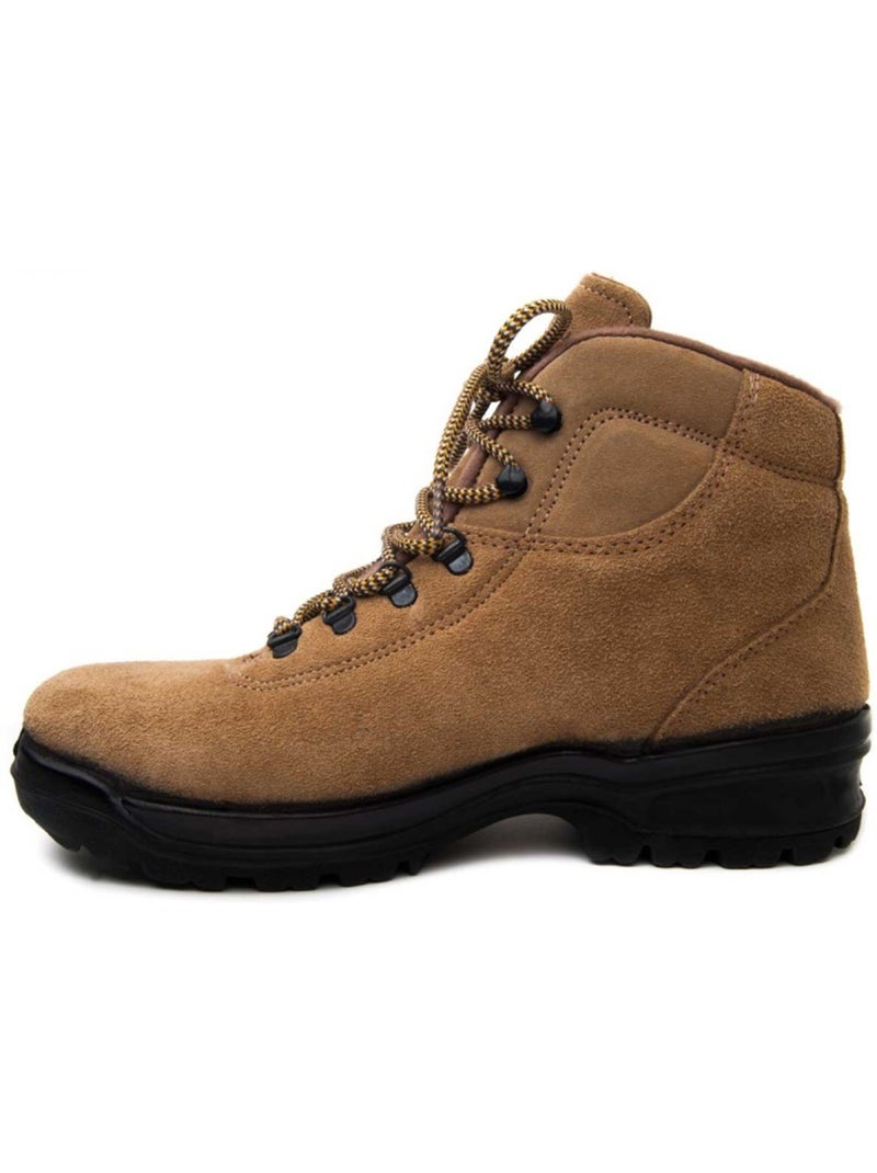 Bota Montaña Cuero Purapiel Beige - Kiabi