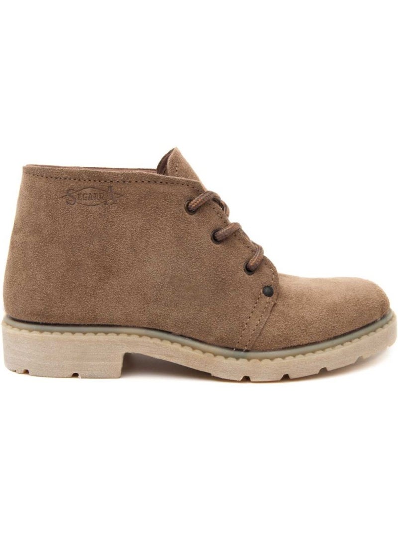 Bota Montaña Cuero Purapiel Marrón - Kiabi