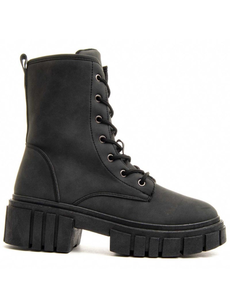 Bota Plataforma Sintetico Montevita Negro - Kiabi