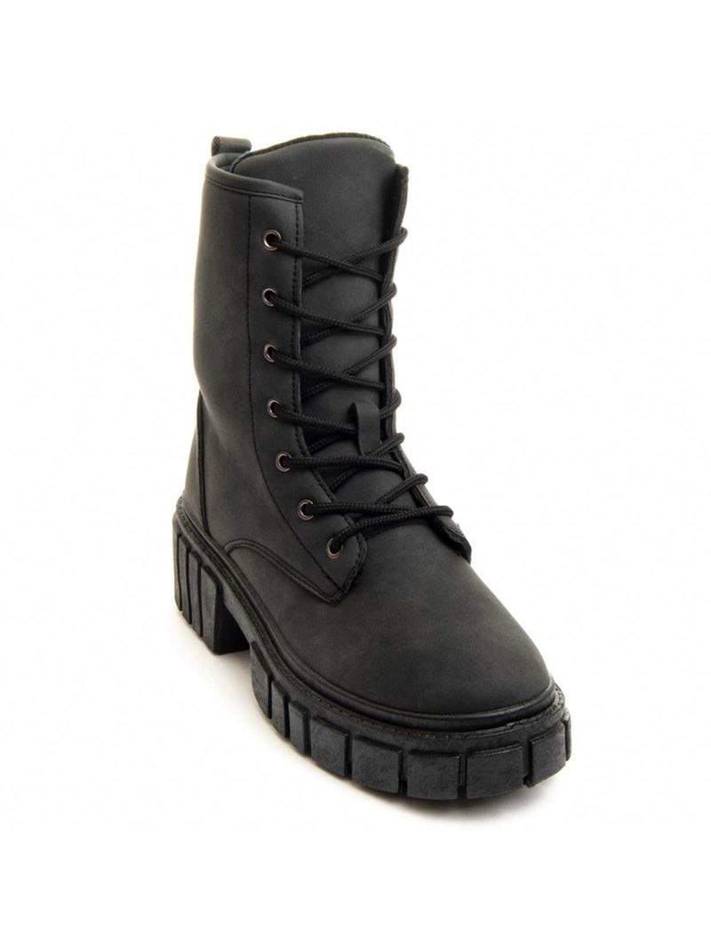 Bota Plataforma Sintetico Montevita Negro - Kiabi