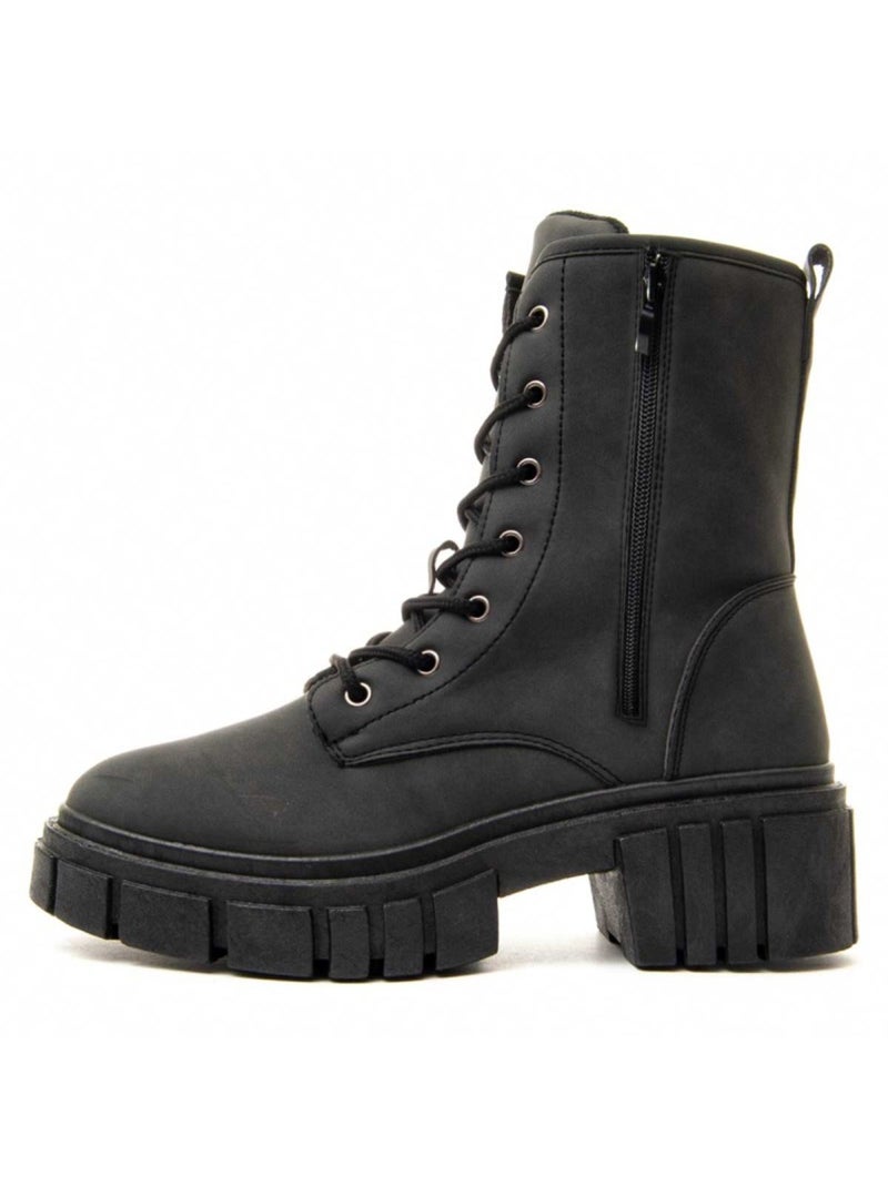 Bota Plataforma Sintetico Montevita Negro - Kiabi