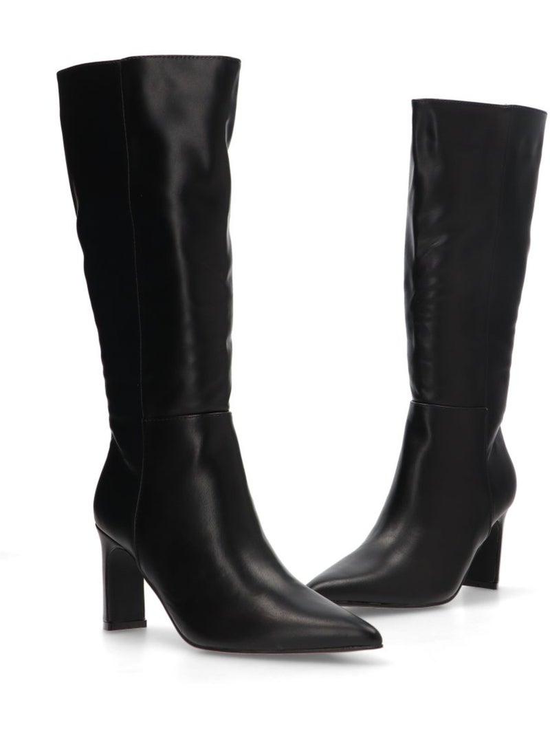 Bota vestir mujer tacón medio - buonarotti Negro - Kiabi
