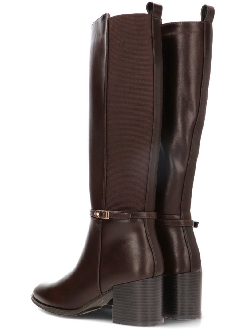 Bota weekend mujer tacón medio - armony Marrón capuchino - Kiabi