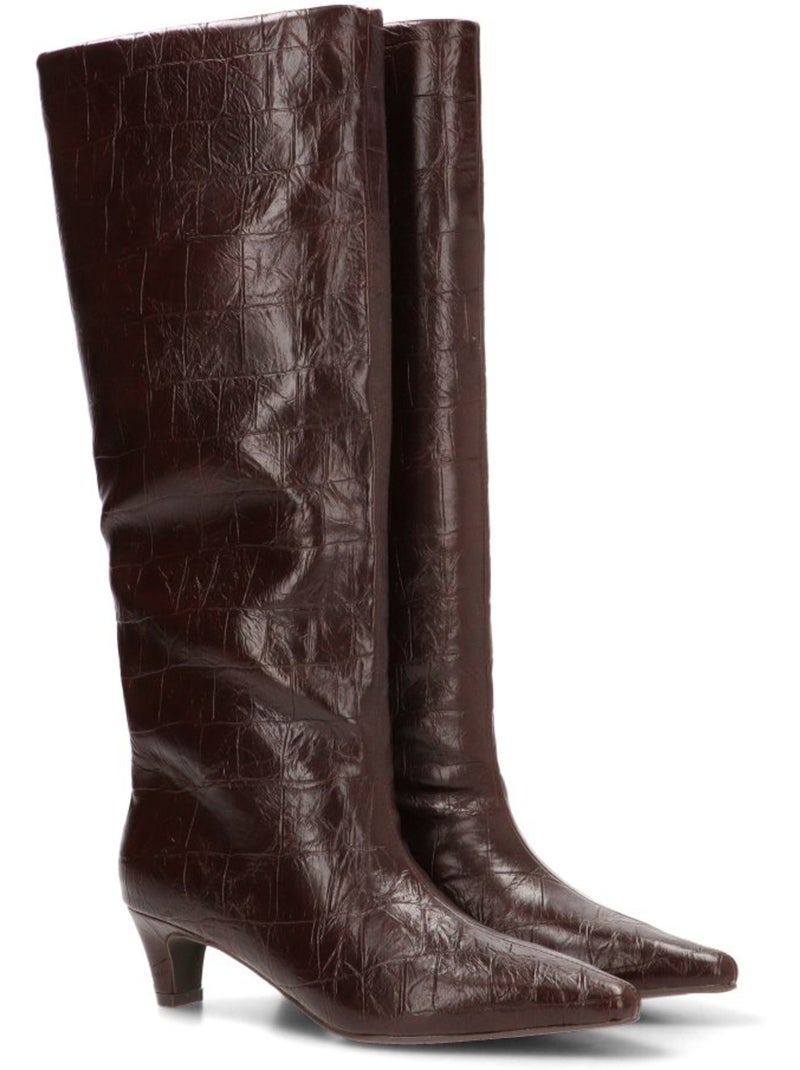 Bota weekend mujer tacón medio - dangela Marrón - Kiabi