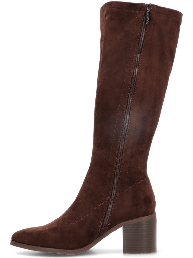 Bota weekend mujer tacón medio - etika Marrón capuchino - Kiabi