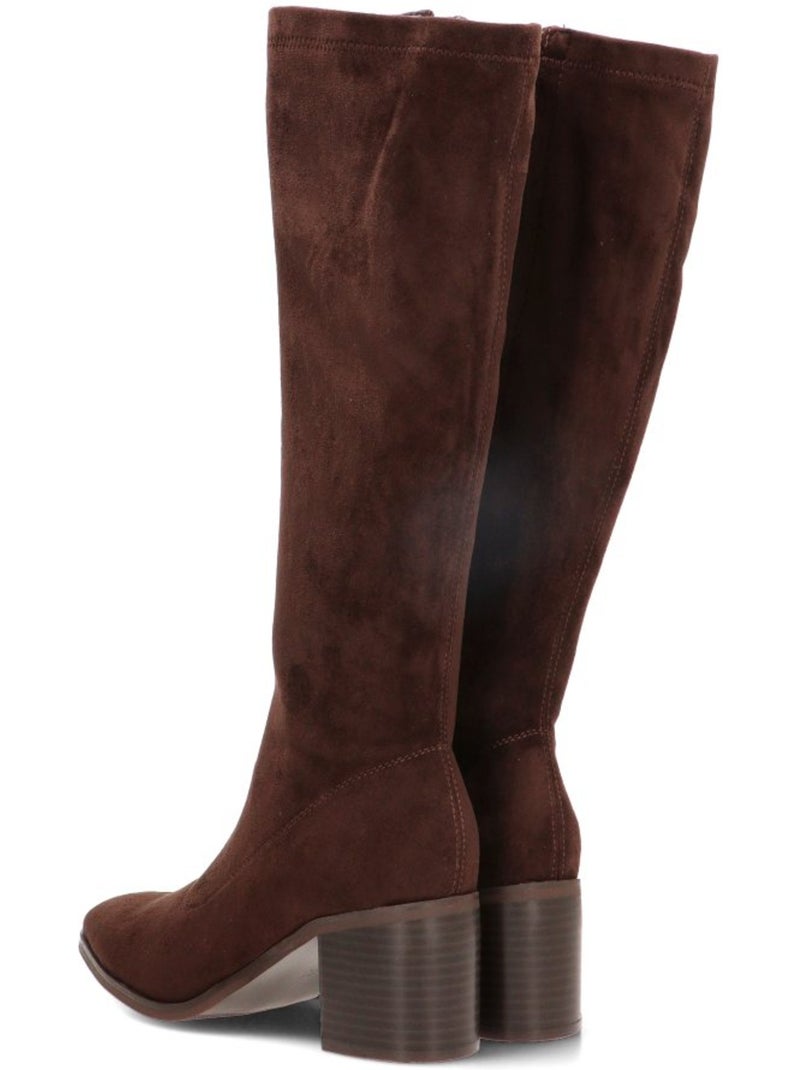 Bota weekend mujer tacón medio - etika Marrón capuchino - Kiabi