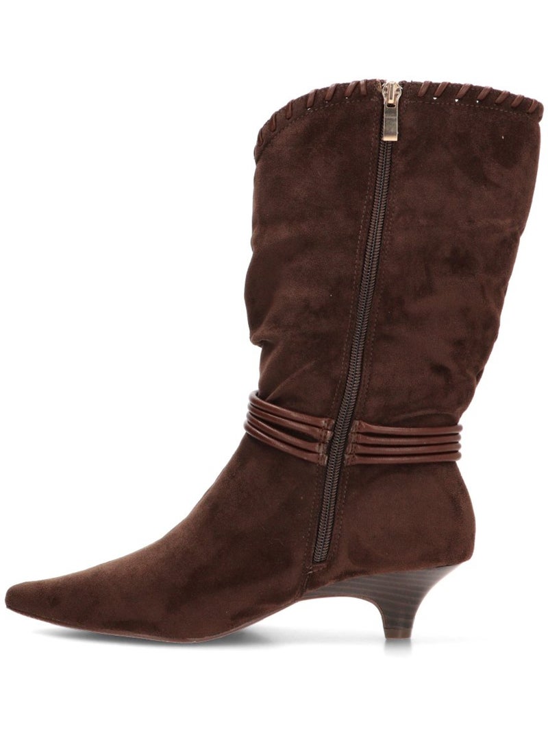 Bota weekend mujer tacón medio - isteria Marrón capuchino - Kiabi