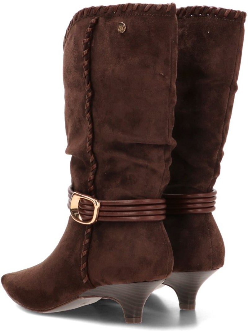 Bota weekend mujer tacón medio - isteria Marrón capuchino - Kiabi