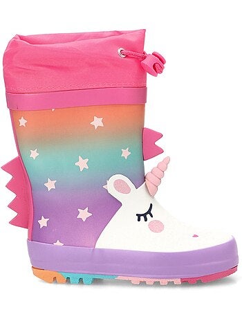 Bota y botin agua diario niña suela plana - bubble bobble