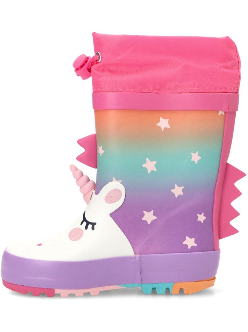 Bota y botin agua diario niña suela plana - bubble bobble Rosa fucsia - Kiabi