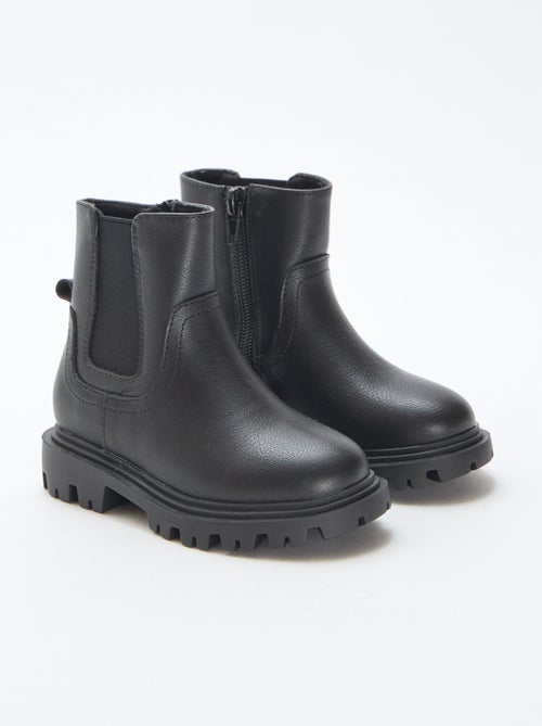 Botas ajustadas de imitación de cuero - Kiabi