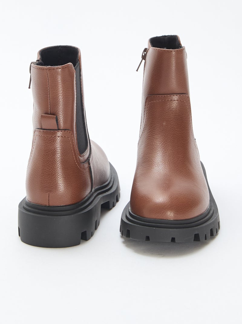 Botas altas ajustadas Marron - Kiabi