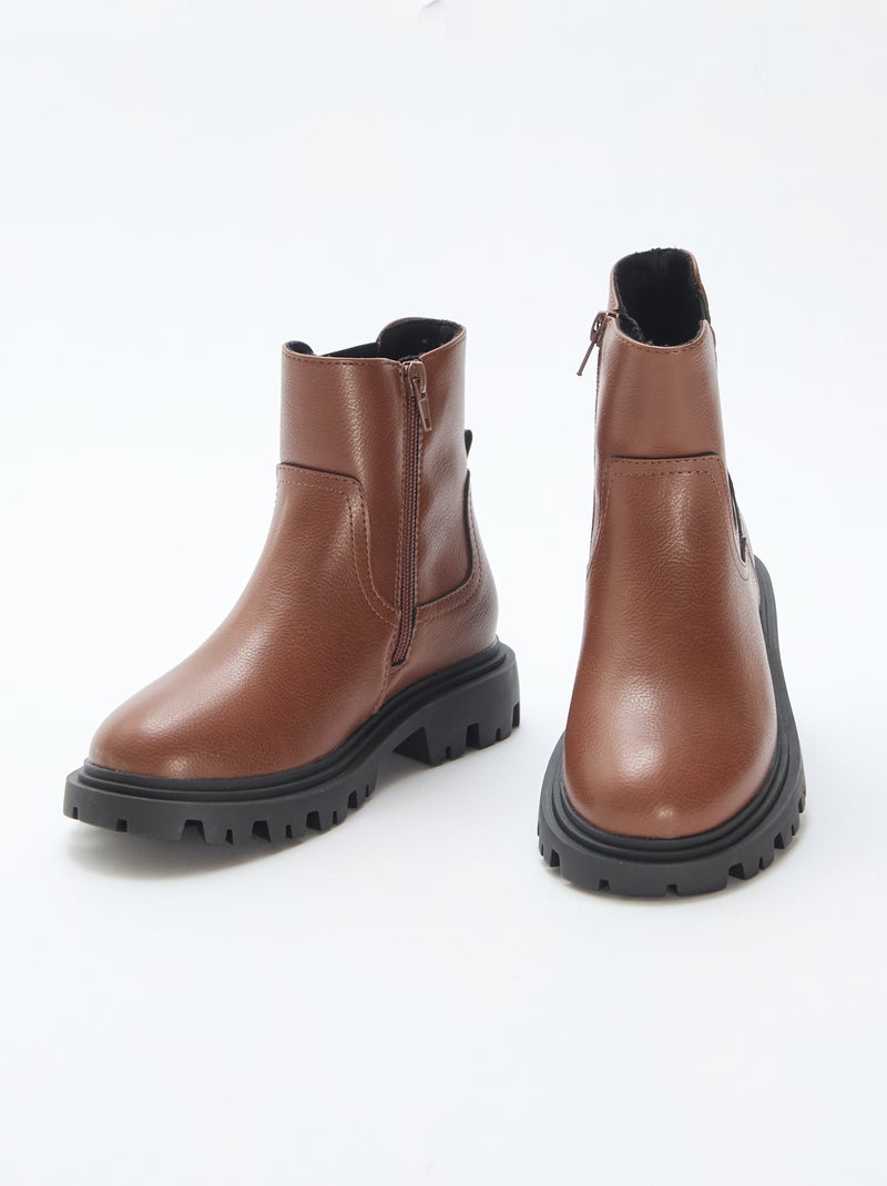 Botas altas ajustadas Marron - Kiabi