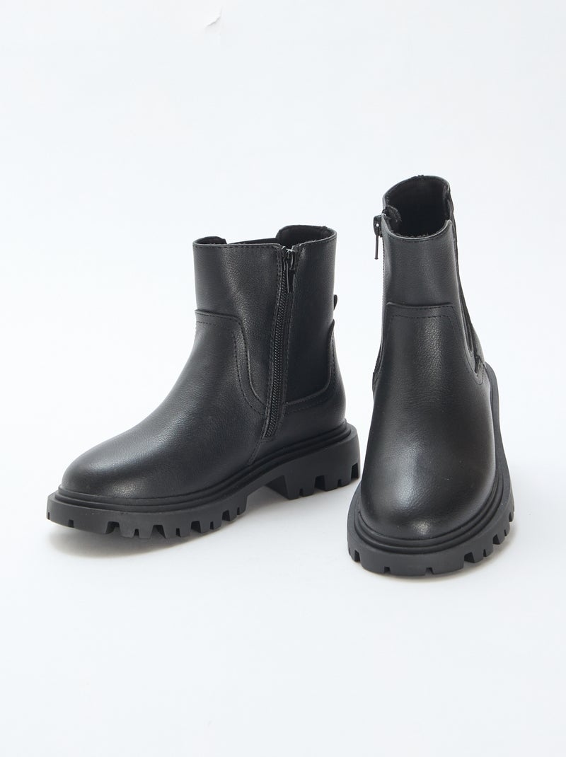 Botas altas ajustadas Negro - Kiabi