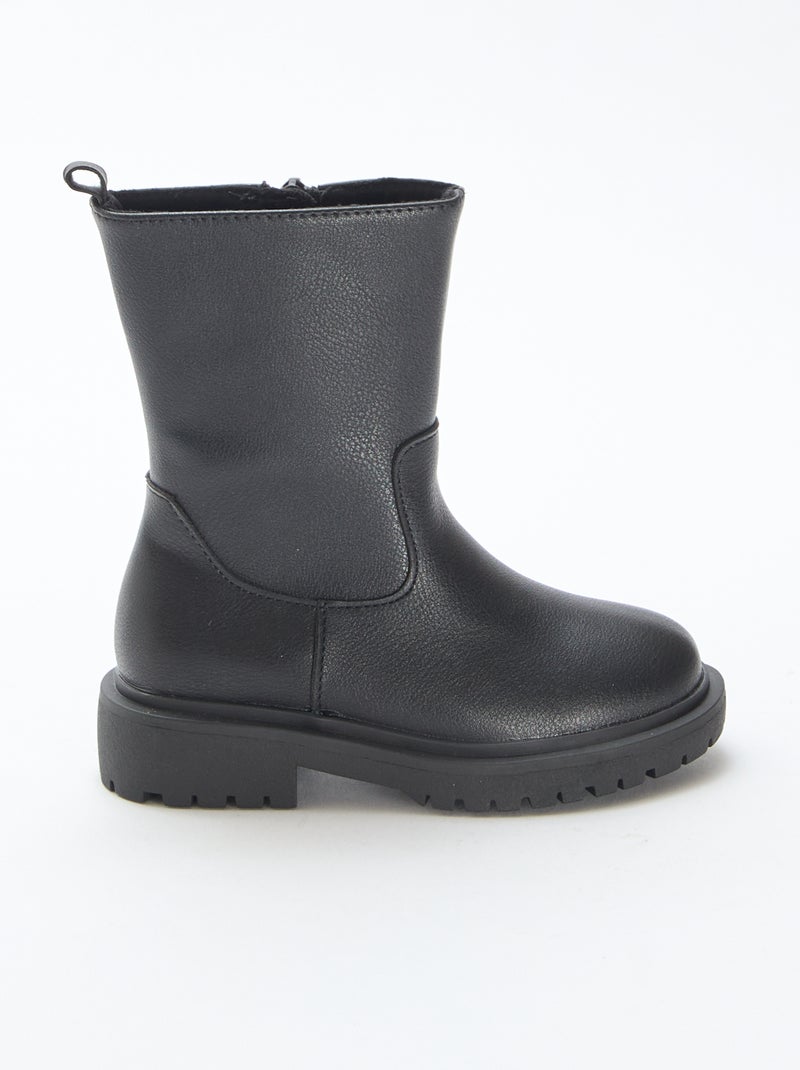 Botas altas con cremallera Negro - Kiabi