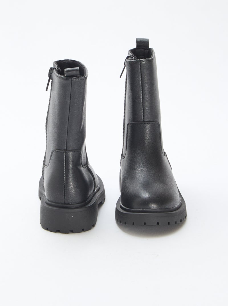 Botas altas con cremallera Negro - Kiabi