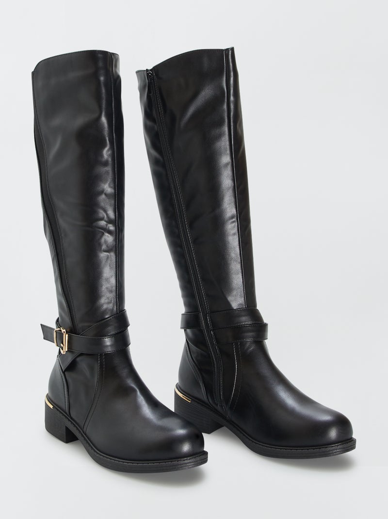 Botas altas con hebilla NEGRO - Kiabi