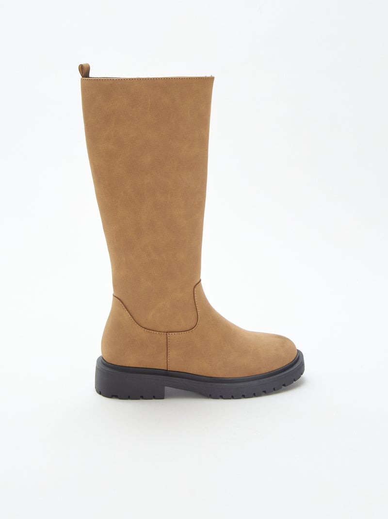Botas altas de antelina Marron - Kiabi