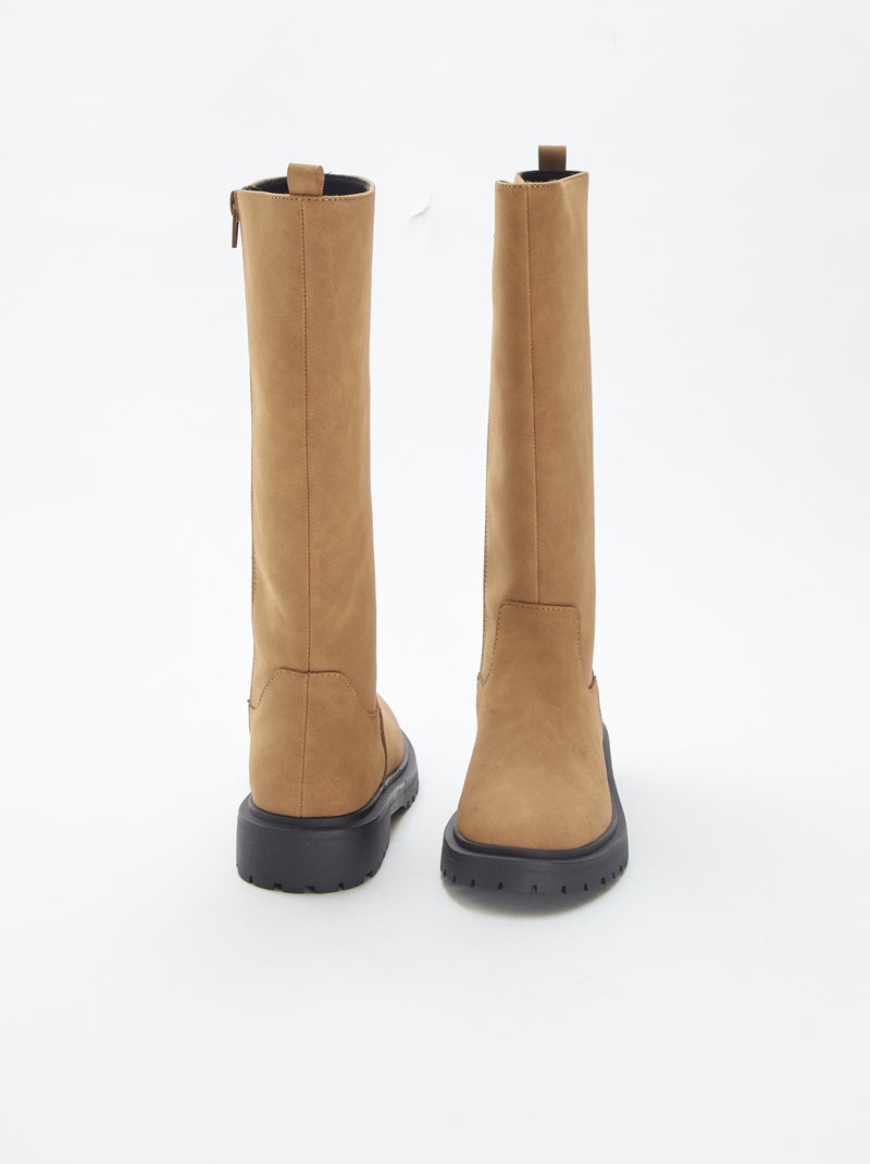 Botas altas de antelina Marron - Kiabi