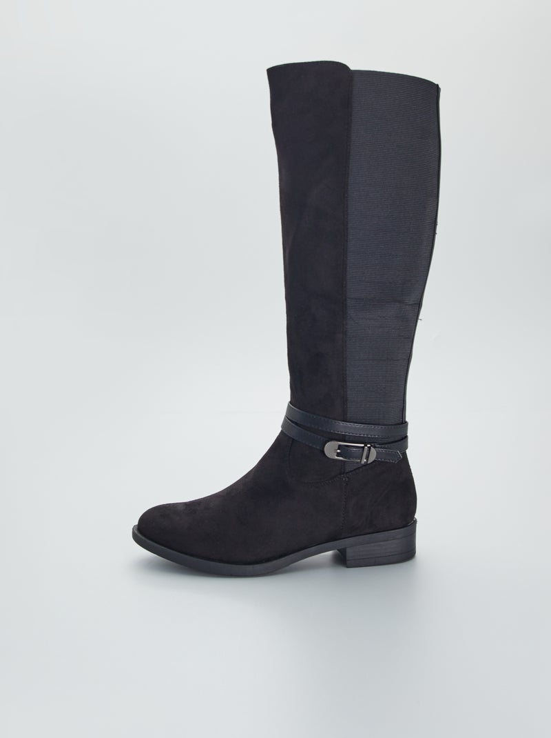 Botas altas de antelina NEGRO - Kiabi