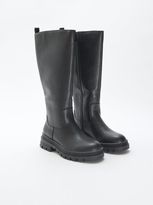 Botas altas de material sintético con suela dentada - Kiabi