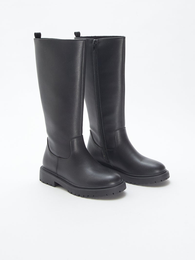 Botas altas de material sintético Negro - Kiabi