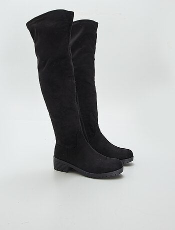 Botas altas de tacón de antelina