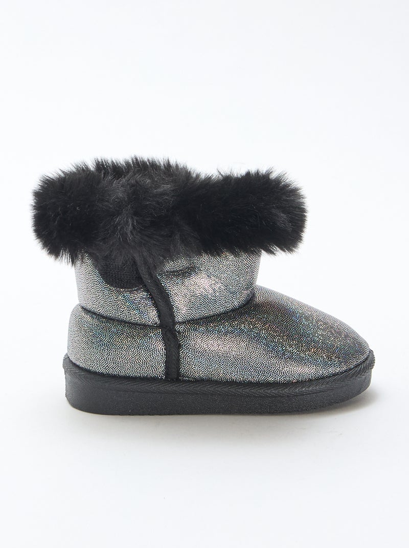 Botas brillantes con forro Negro - Kiabi