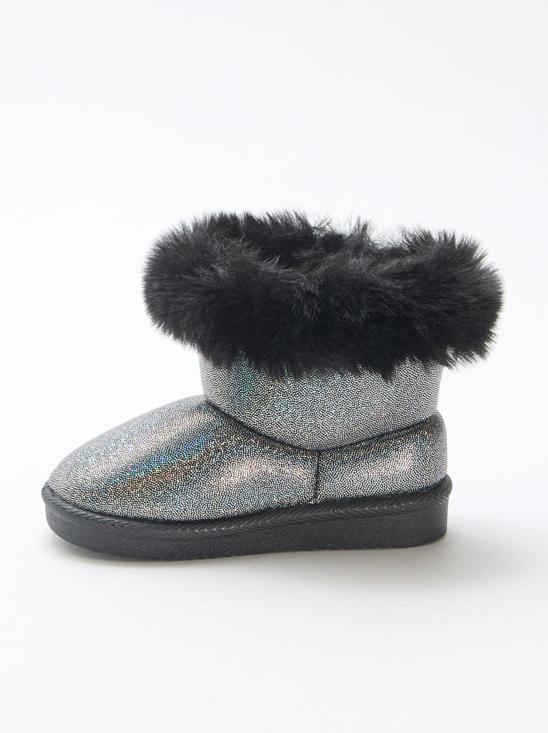 Botas brillantes con forro Negro - Kiabi