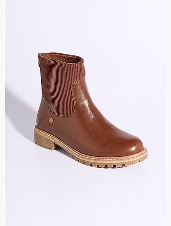 Botas camargue con inserción de terciopelo - afibel