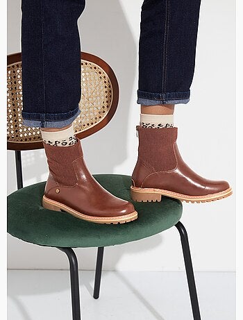 Botas camargue con inserción de terciopelo - afibel