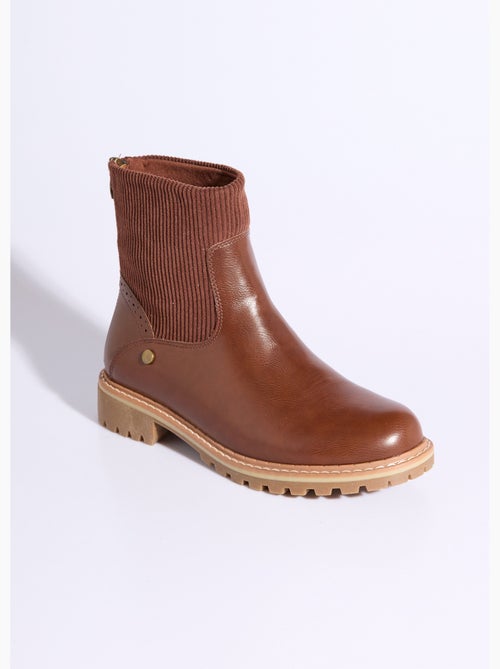 Botas camargue con inserción de terciopelo - afibel - Kiabi