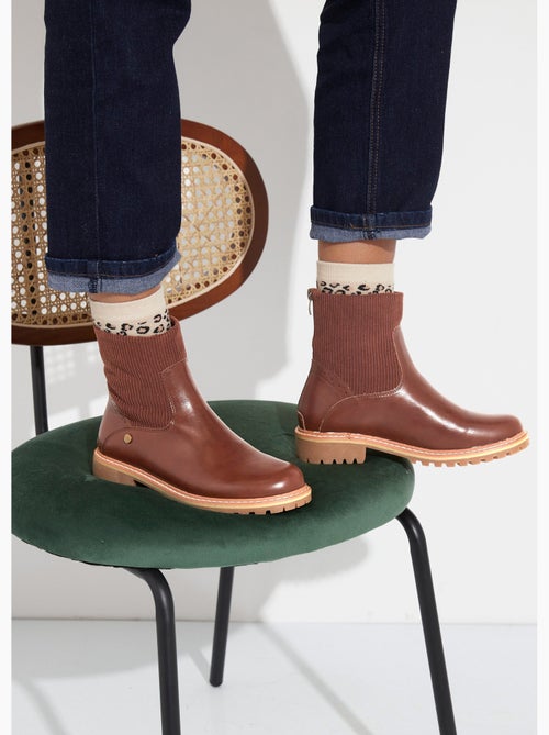 Botas camargue con inserción de terciopelo - afibel - Kiabi