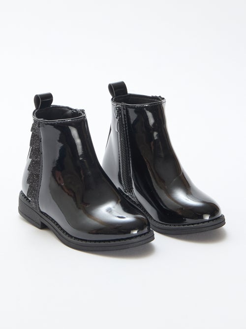 Botas charol con detalle de volante liso - Kiabi