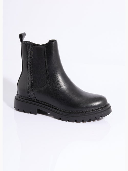 Botas Chelsea con muescas y detalles de material - AFIBEL - Kiabi