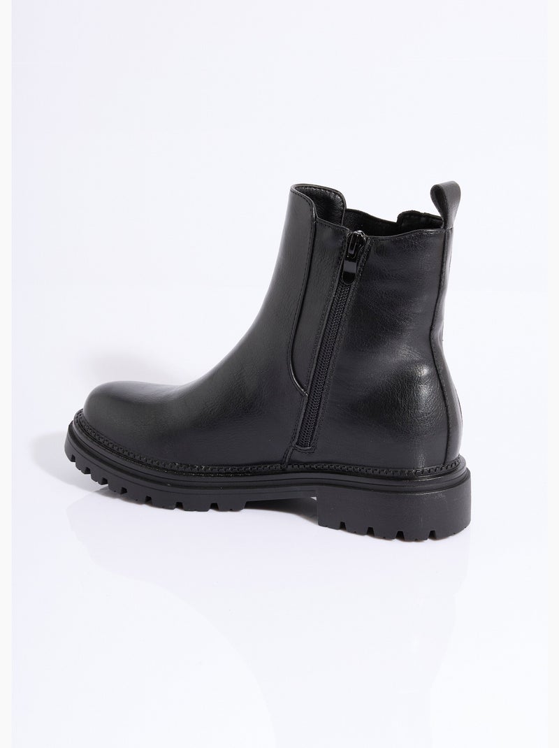 Botas Chelsea con muescas y detalles de material - AFIBEL Negro - Kiabi