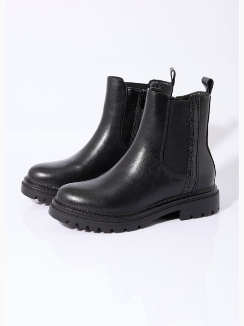Botas Chelsea con muescas y detalles de material - AFIBEL - Kiabi