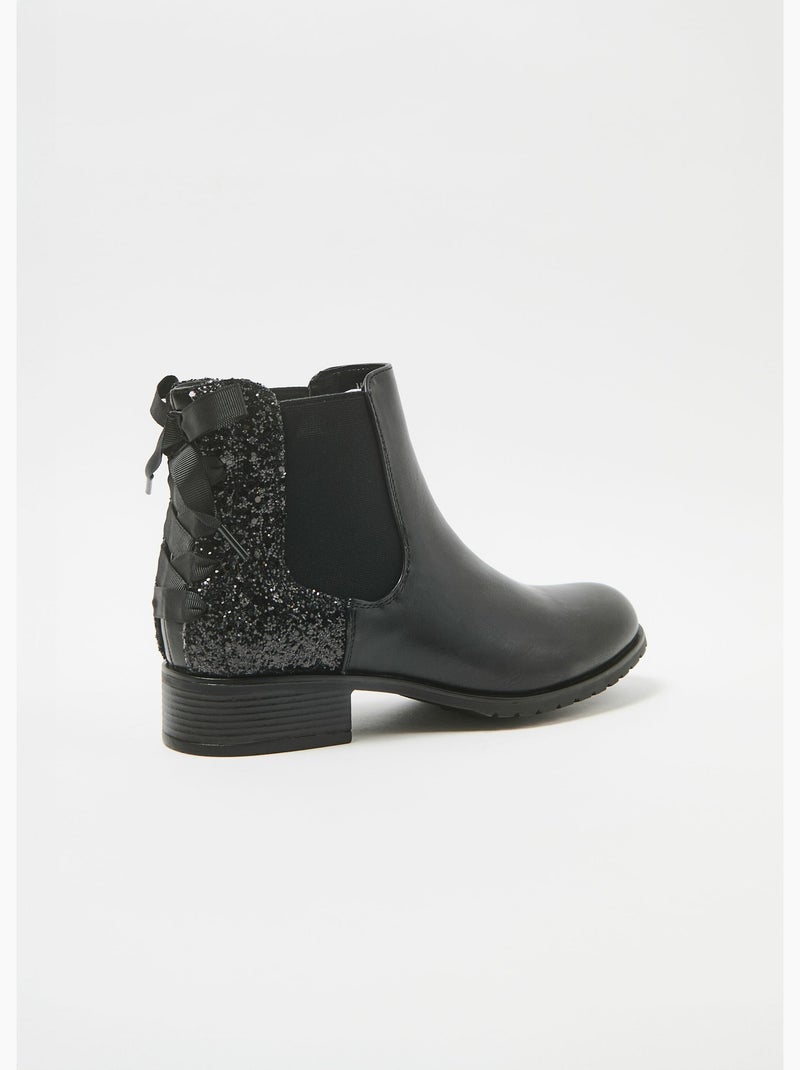 Botas Chelsea con tacones elegantes y lazo Negro - Kiabi