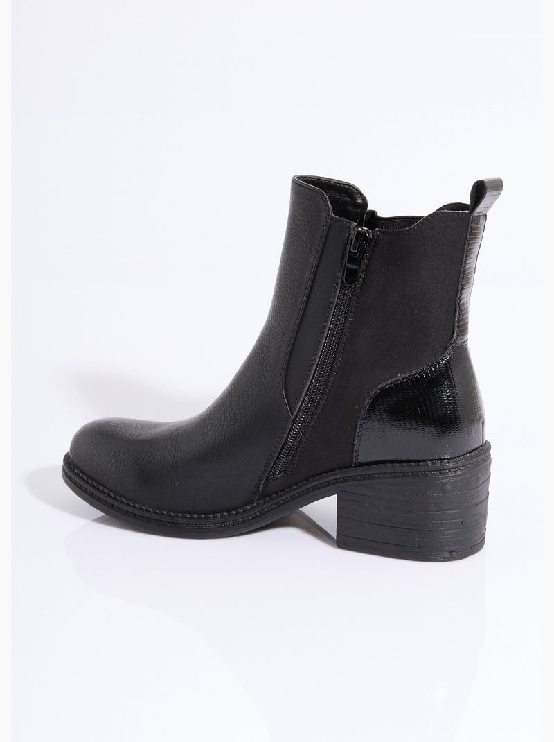 Botas Chelsea de tacón y punta redonda - AFIBEL Negro - Kiabi